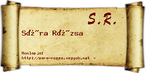 Sára Rózsa névjegykártya